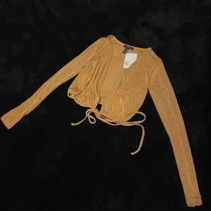 Plunging Cropped Wrap Top